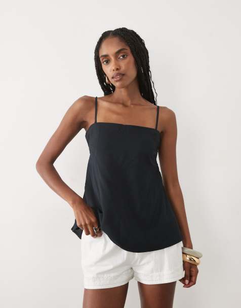 Abercrombie & Fitch longline bandeau top co-ord in black