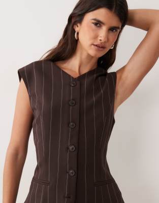 Abercrombie & Fitch Longline V-neck Waistcoat In Black