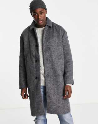 longline grey wool coat