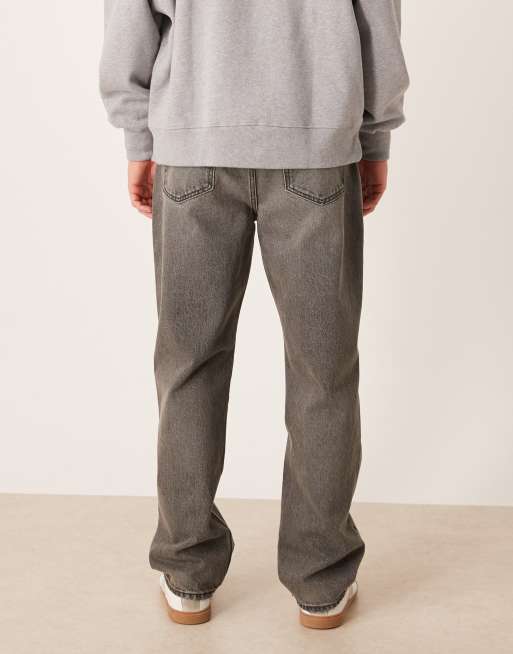 Abercrombie & Fitch loose 5 pocket jeans in grey, 2 of 5
