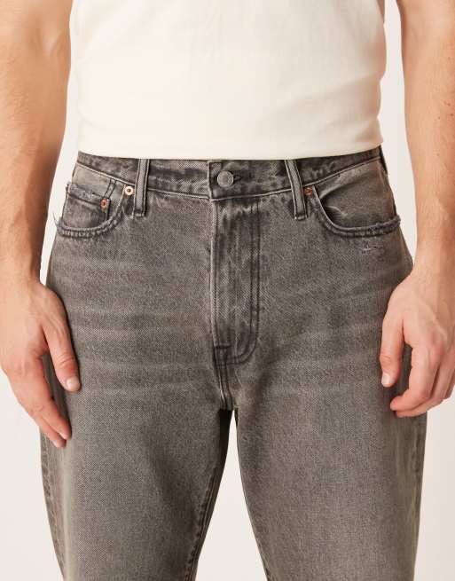 Abercrombie & Fitch loose 5 pocket jeans in grey, 5 of 5