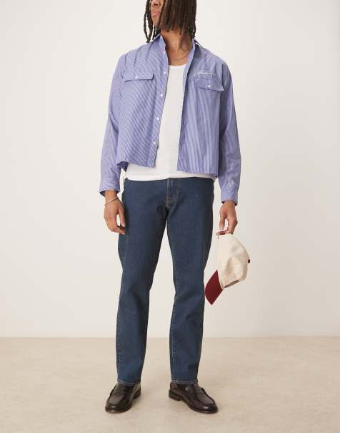 Abercrombie & Fitch loose 5 pocket jeans in light blue - view 1