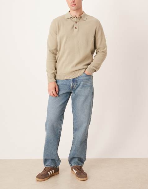 Abercrombie & Fitch loose 5 pocket jeans in mid blue wash - view 1