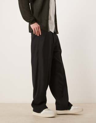 Abercrombie & Fitch Loose Carpenter Pants In Black