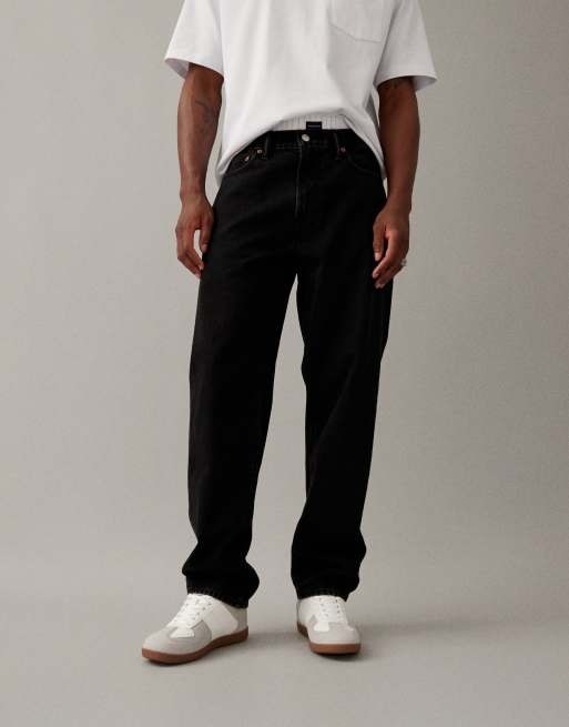 Abercrombie & Fitch  loose fit jeans in black wash, 3 of 7
