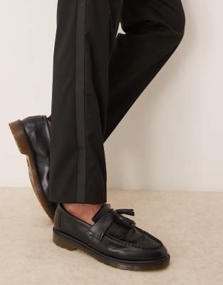 Abercrombie & Fitch Loose Party Tuxedo Stripe Pants In Black