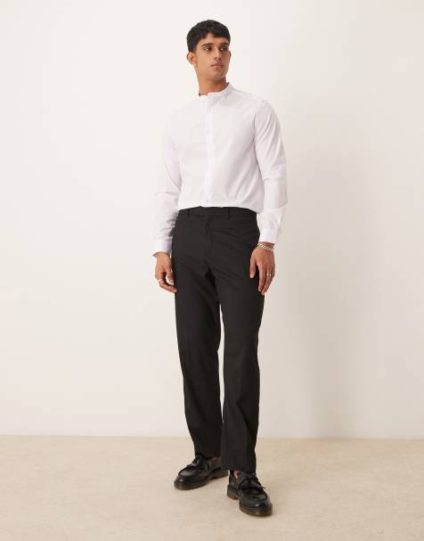 Abercrombie & Fitch loose party tuxedo stripe trousers in black co-ord - view 1