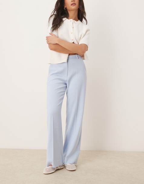 Abercrombie & Fitch - Losse broek met hoge taille in hemelsblauw - view 1