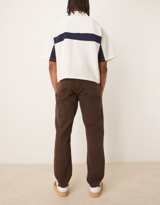 Abercrombie & Fitch - Losse jeans in donkerbruin, 2 van 5