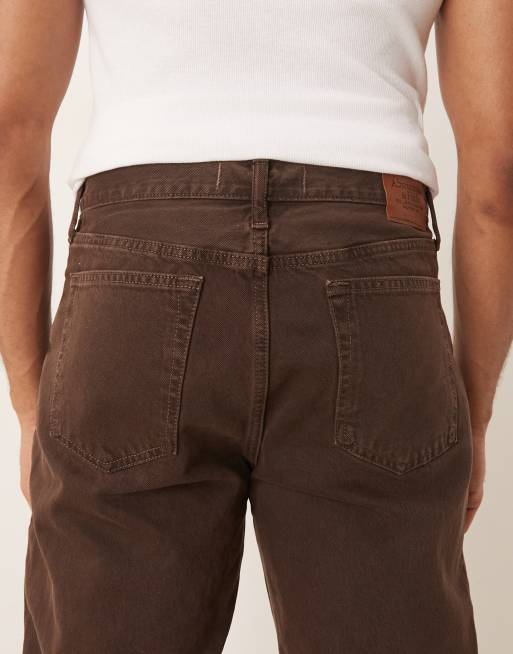 Abercrombie & Fitch - Losse jeans in donkerbruin, 4 van 5