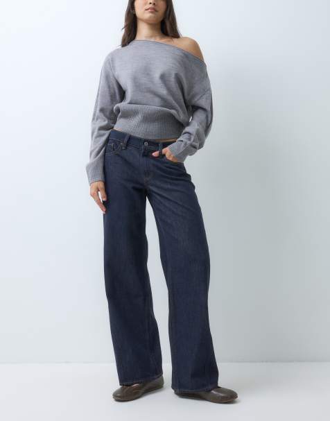 Abercrombie & Fitch losse jeans met lage taille in indigo blauw - view 1