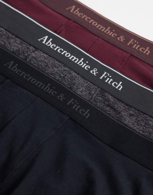 Abercrombie & Fitch - Lot de 3 boxers avec taille griffée - Noir et baies, 2 de 3