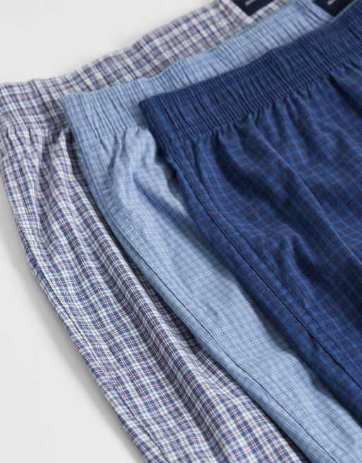 Abercrombie & Fitch - Lot de 3 boxers à carreaux - Bleu, 3 de 4