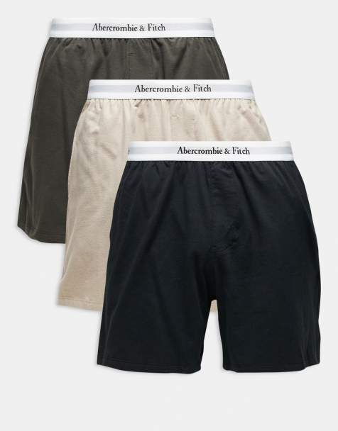 Abercrombie & Fitch - Lot de 3 caleçons confort à taille contrastante - Vert/noir - view 1