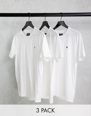  Abercrombie & Fitch - Lot de 3 t-shirts à logo - Blanc