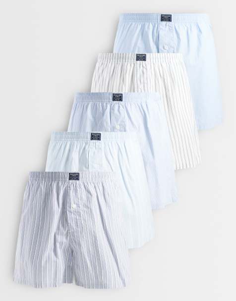 Abercrombie & Fitch lot de 5 caleçons tissés bleus - view 1