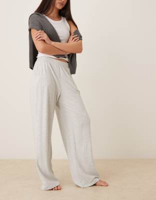 Abercrombie & Fitch - Lounge-Hose mit weitem Bein in Grau