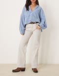 [Abercrombie & Fitch] Abercrombie & Fitch low rise baggy fit jeans in beige-Neutral W28 BEIGE