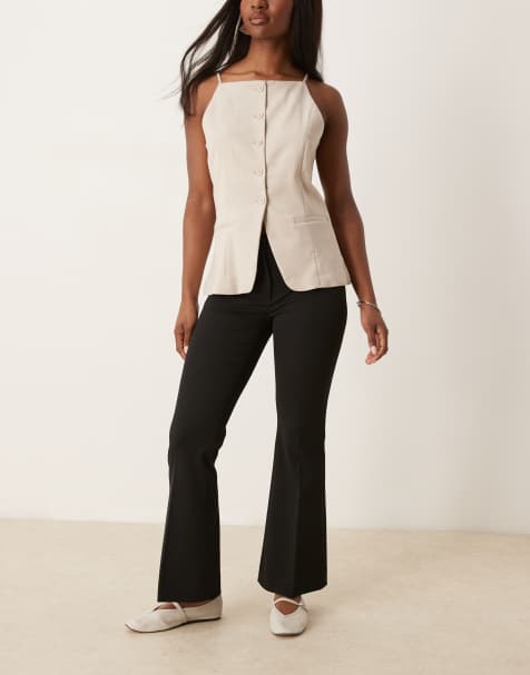 Abercrombie & Fitch low rise bootleg pants in black - view 1