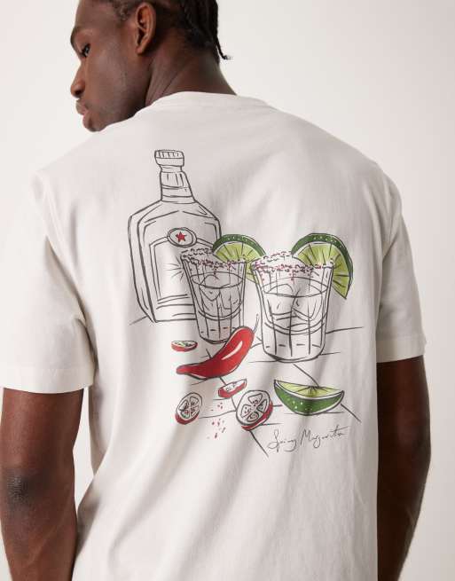 Abercrombie & Fitch – Luxuriöses T-Shirt in Weiß mit Urlaubs-Print auf dem Rücken