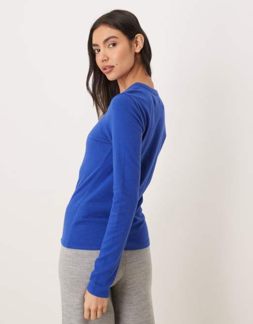 Abercrombie & Fitch - Lyseblå blød langærmet overdel med rund hals, 4 af 4