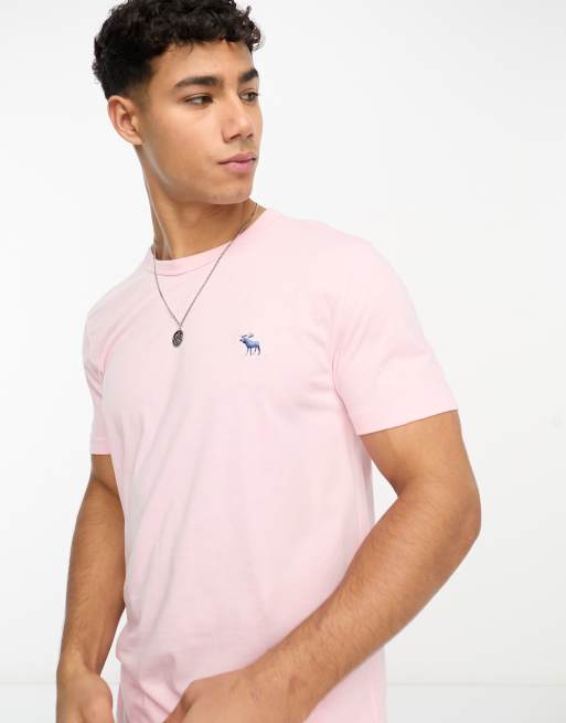 Abercrombie & Fitch - Lyserød T-shirt med ikonlogo
