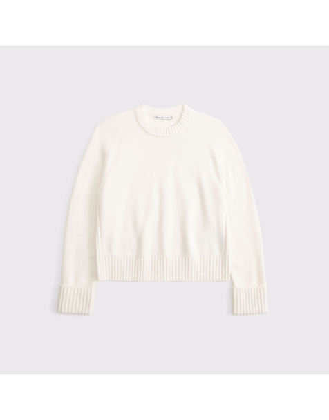 Abercrombie & Fitch Madeline crew sweater in cream - view 1