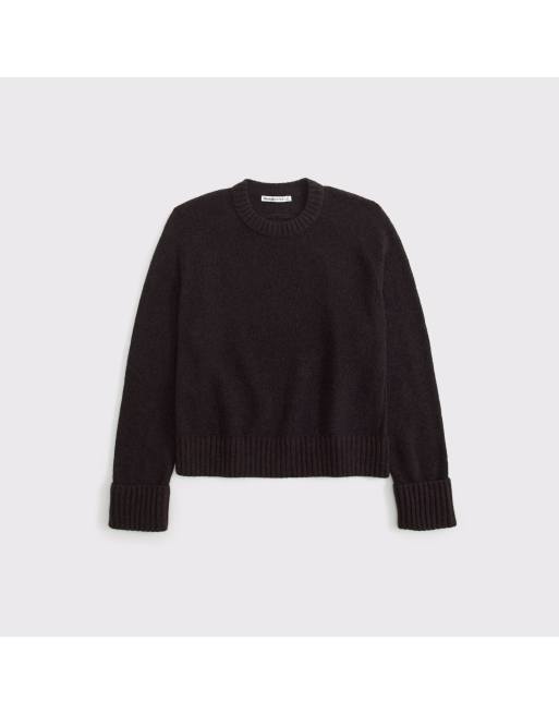 Abercrombie & Fitch Madeline crew sweater in dark coffee pattern, 6 of 6