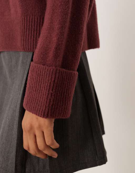 Abercrombie & Fitch - Maglione girocollo bordeaux, 2 di 4