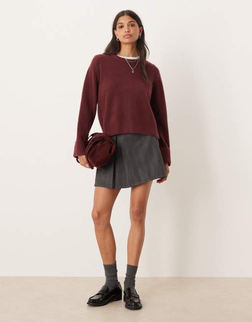 Abercrombie & Fitch - Maglione girocollo bordeaux, 3 di 4