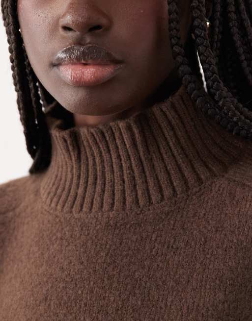 Abercrombie & Fitch - Maglione marrone con collo a imbuto, 2 di 4