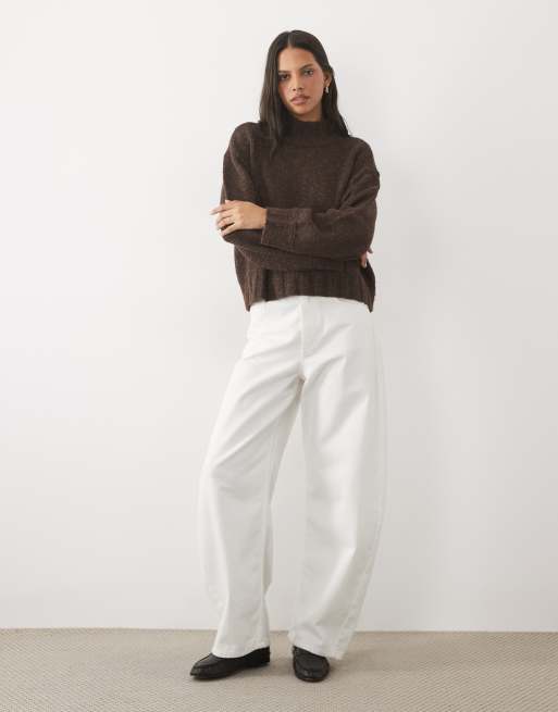 Abercrombie & Fitch maglione oversize con collo a imbuto marrone, 3 di 4