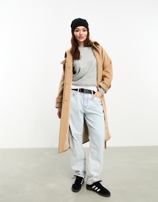 Abercrombie & Fitch - Manteau en laine à col cheminée - Camel, 3 de 4