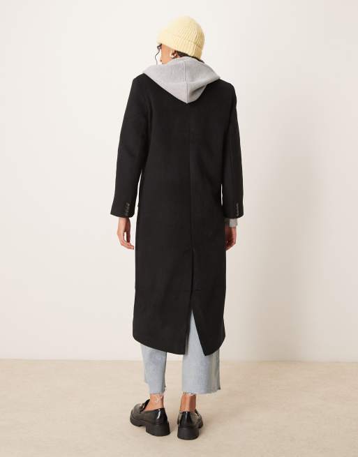 Abercrombie & Fitch - Manteau long croisé - Noir, 3 de 4