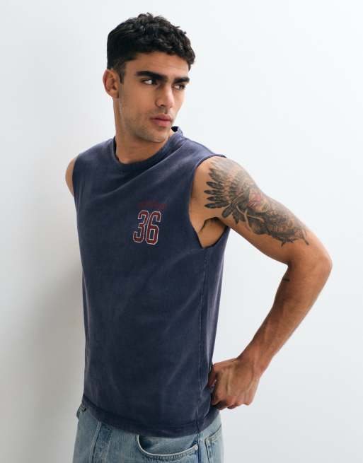 Abercrombie & Fitch – Marinblått, blekt linne i oversize, 4 av 5