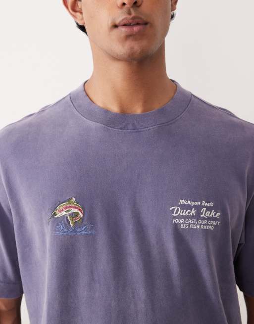 Abercrombie & Fitch - Marineblå T-shirt med western-brodering, 5 af 5