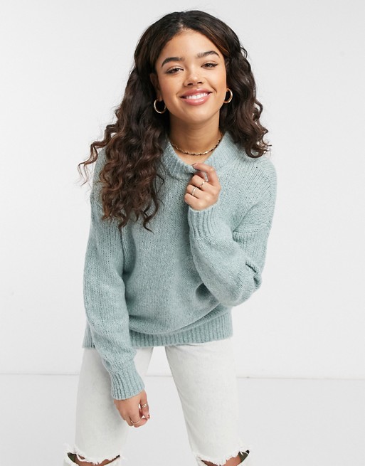 Abercrombie & Fitch marl crew neck jumper in mint