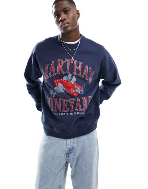 Abercrombie & Fitch - Martha's Vineyard - Sweatshirt met borduurwerk in donkerblauw