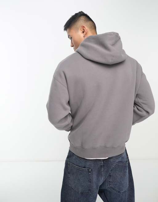 Abercrombie & Fitch micro scale logo hoodie in grey wash, 2 of 4