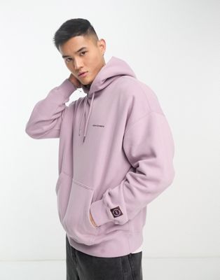 Abercrombie & Fitch micro scale logo hoodie in purple wash - ASOS Price Checker