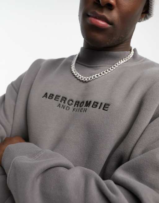 Abercrombie Fitch micro scale logo sweatshirt in grey wash