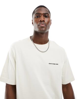 Abercrombie & Fitch microscale chest logo t-shirt in off white | ASOS