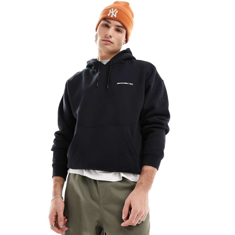 Abercrombie Fitch Microscale Trend Felpa con cappuccio nera
