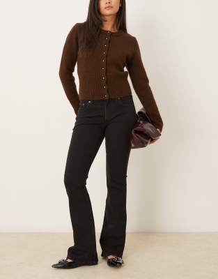 Abercrombie & Fitch Mid Rise Bootcut Jeans In Black