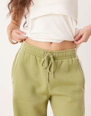 Abercrombie & Fitch Mid Rise Wide Leg Sweatpants In Green