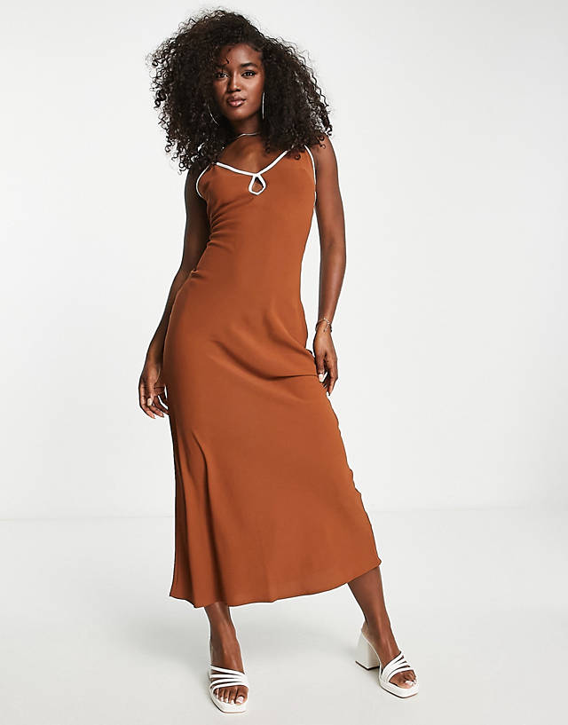 Abercrombie & Fitch - midaxi slip dress in brown