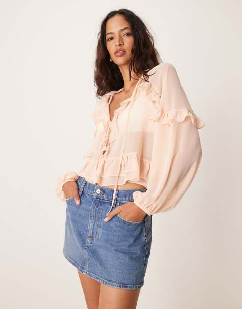 Abercrombie & Fitch - Mini-jupe en jean - Bleu - view 1