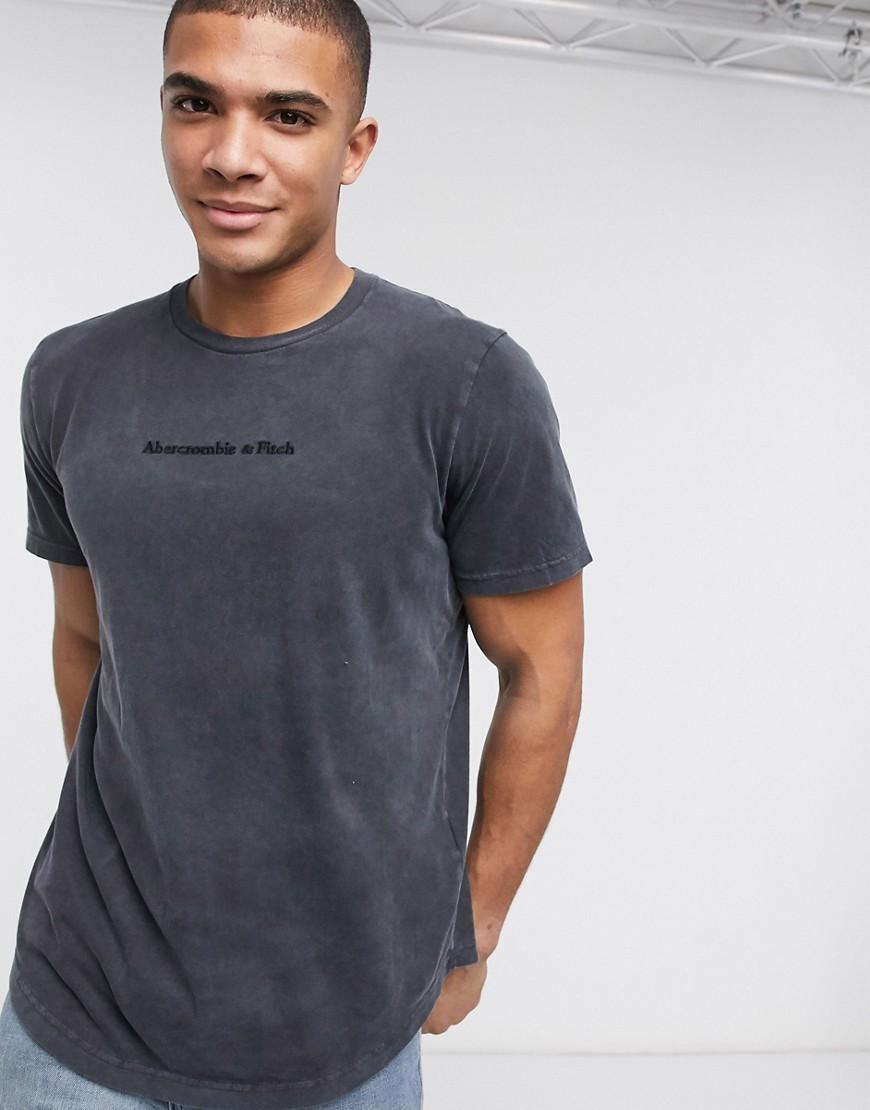Abercrombie & Fitch mini logo crew neck t-shirt in black wash