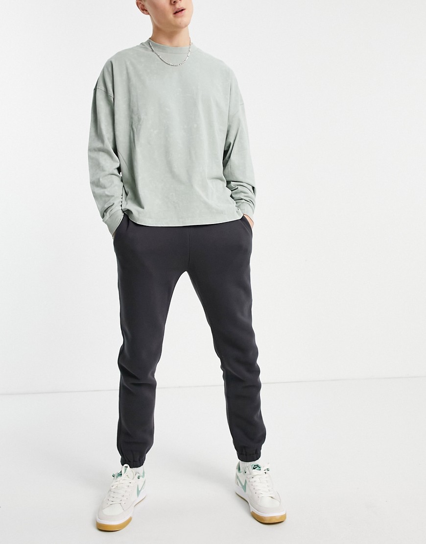 Abercrombie & Fitch Mini Puff Logo Cuffed Sweatpants In Dark Gray-grey