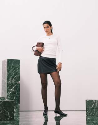 Abercrombie & Fitch Abercrombie & Fitch moc croc mini a-line skirt in black